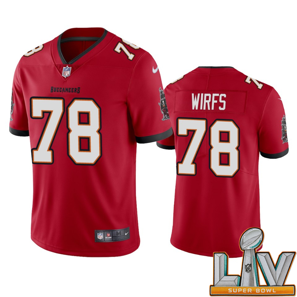 Super Bowl LV 2021 Men Nike Tampa Bay Buccaneers 78 Tristan Wirfs Red 2020 NFL Draft Vapor Limited Jersey